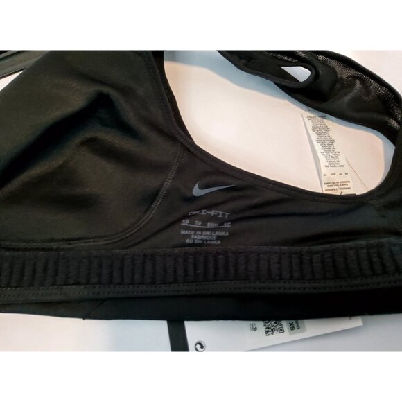 WOMENS NIKE BRA Dri-Fit Training Bra High Support Top SIZE XS (548545 010) BLACK - Picture 3 of 6